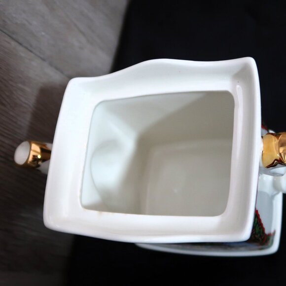 Vintage 1992 Sadler Christmas New Year Morning Tea Pot with Lid Made In England - Picture 13 of 16